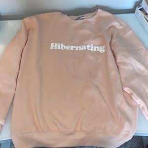 Hollie Ray Boutique “Hibernating” Sweatshirt size medium (light pink/white)
